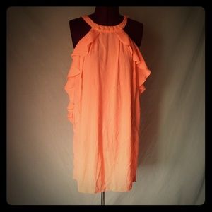 HM H&M neon orange coral dress size 6